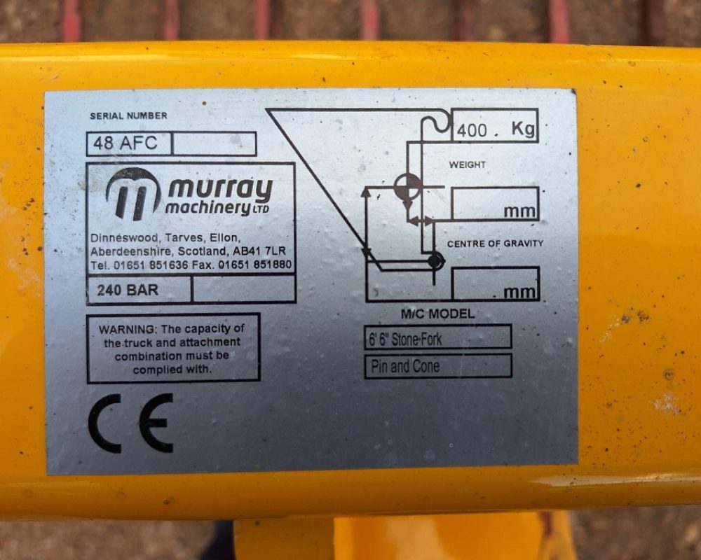 MURRAY MACHINERY MURRAY 6'6" STONE FORK