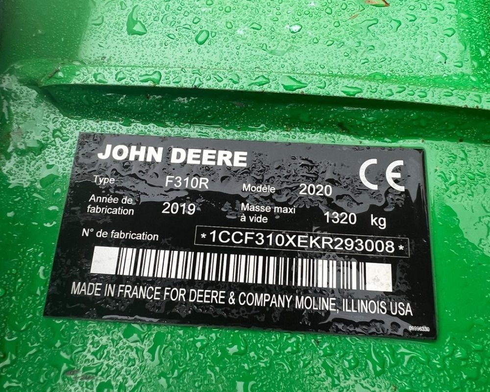 JOHN DEERE F310R MOWER JOHN DEERE FRONT